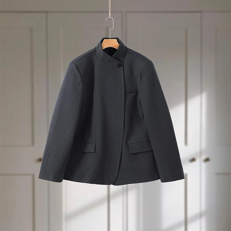 Classic women's outfit with blazer and trousers