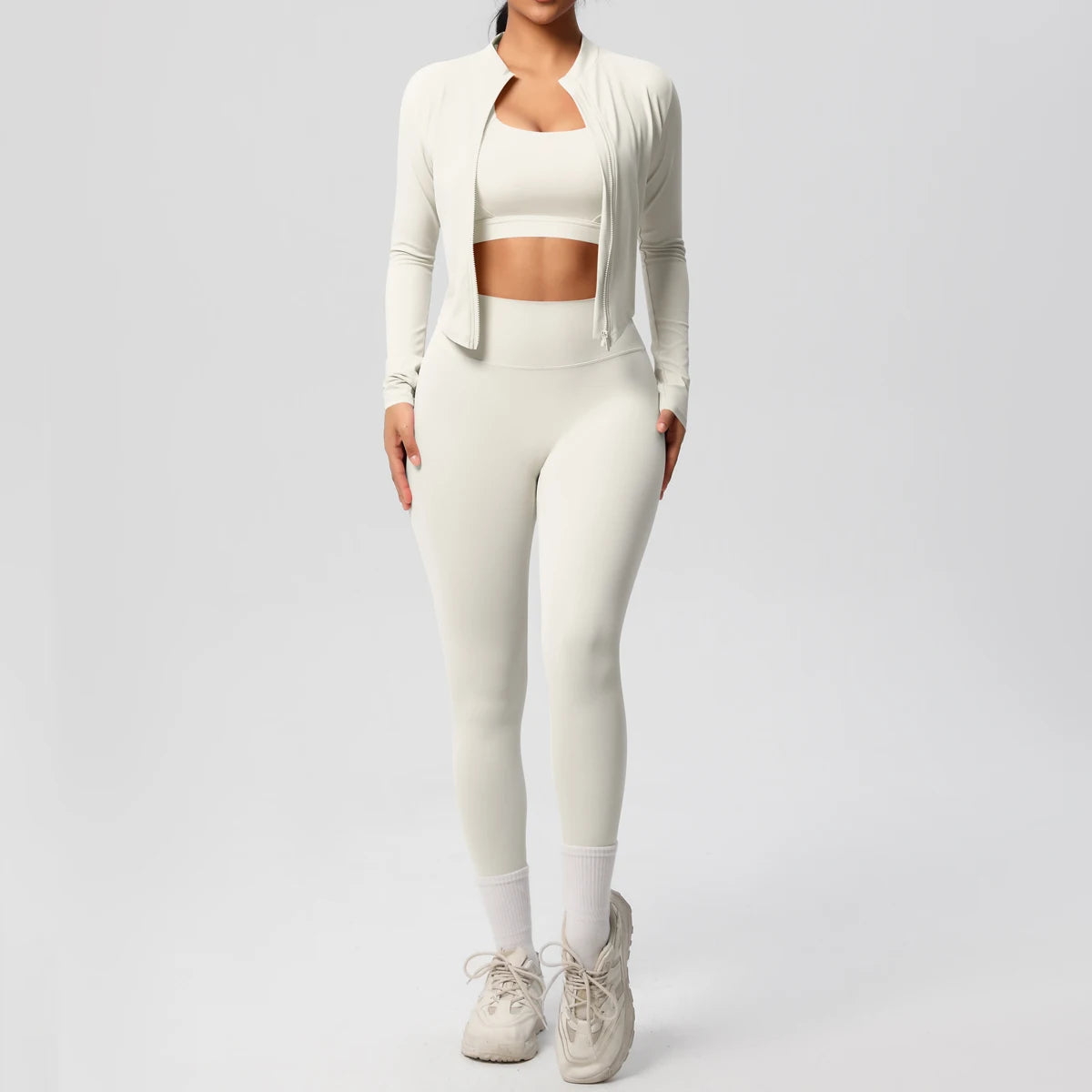 Sports Top, Zip-Up Jacket, Leggings
