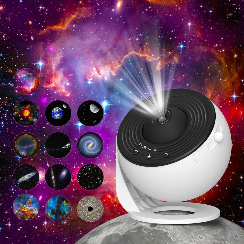 Starry sky projector, planetary lamp with 360° rotation