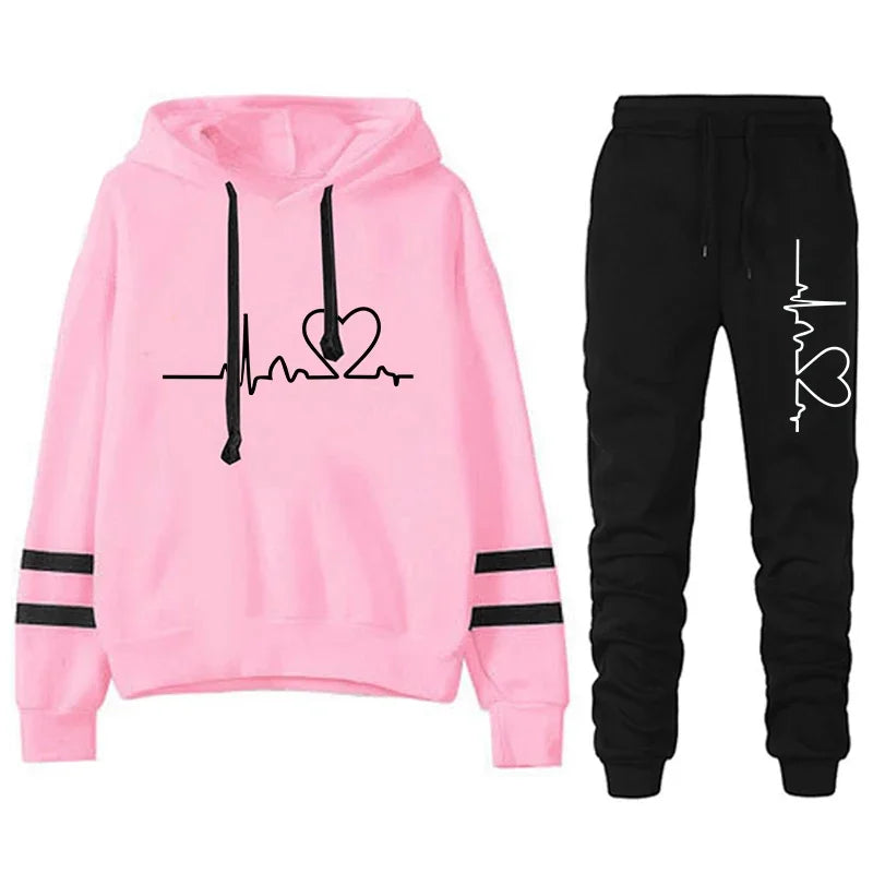 Women's casual striped tracksuit set