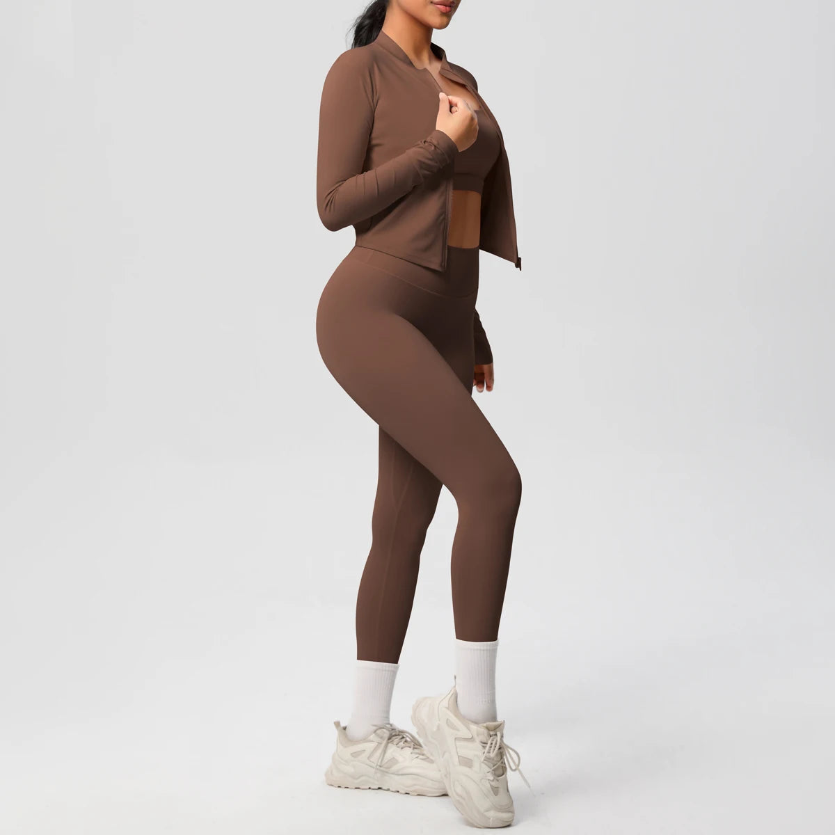 Sports Top, Zip-Up Jacket, Leggings
